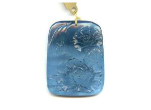 Aquamarine 50x39 Carved Pendant