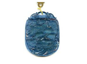 Aquamarine 51x40 Carved Pendant