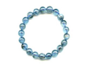 Moss Aquamarine 8.5-9mm Round Bracelet