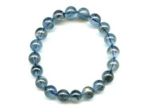 Moss Aquamarine 10mm Round Bracelet