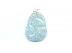 Aquamarine 40x30 Carved Pendant