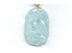 Aquamarine 53x35 Carved Pendant