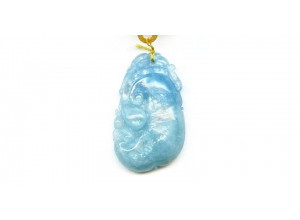 Aquamarine 40x25 Carved Pendant