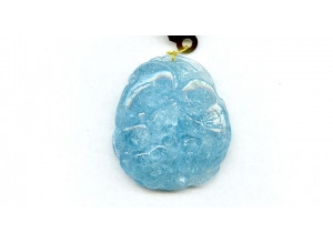 Aquamarine 41x37 Carved Pendant