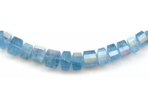 Aquamarine 8-11x Faceted Tri-Tube