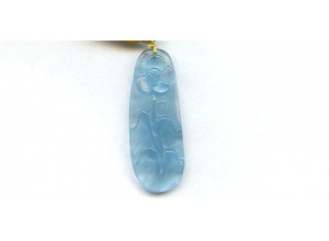 Aquamarine 44x16 Carved Pendant