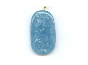 Aquamarine 50x30 Carved Pendant