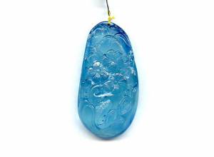 Aquamarine 54x29 Carved Pendant