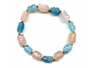 Aquamarine 9-10mm Carved Bracelet