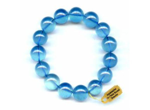 Aquamarine 14-15mm Round Bracelet