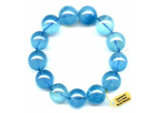 Aquamarine 18.5-19mm Round Bracelet