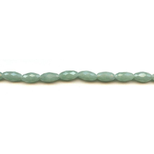 138-1047 Aventurine <br>6x12 Faceted Oval Rice