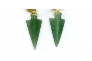 Aventurine 37-39mm Ridged Arrow Pendant