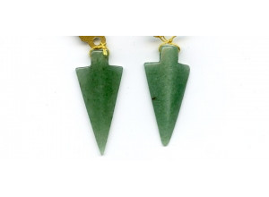 Aventurine 37-39mm Ridged Arrow Pendant