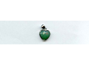 Aventurine 12x12 Faceted Heart Silver Pendant