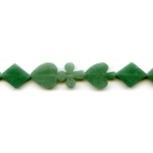 138-1276 Aventurine <br>16-17mm Poker Suits