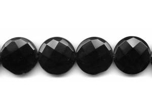 Black Onyx 25mm Faceted Coin