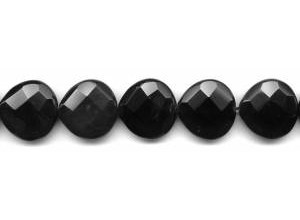 Black Onyx 20mm Faceted Flat Pear