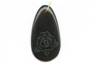 Black Onyx 60x33 Carved Pendant