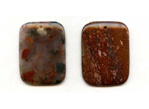 Blood Stone 42x32 Flat Rectangle Pendant