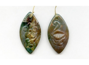 Blood Stone 45-47x Carved Pendant