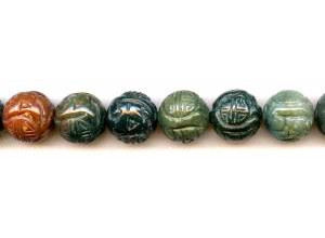 Blood Stone 16mm Carved Round