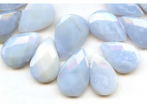 Blue Chalcedony 22-33mm Flat Pear Briolette