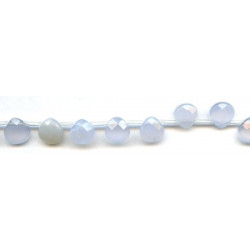 Blue Chalcedony 10mm Flat Pear Briolette