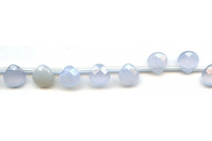 Blue Chalcedony 10mm Flat Pear Briolette