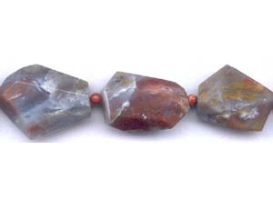 Brown Chalcedony 25x30 Faceted Flat Nugget