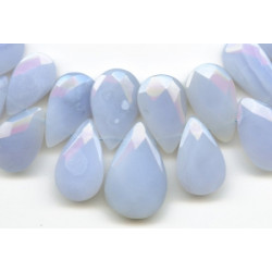 Blue Chalcedony 23-36mm Flat Pear Briolette