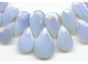 Blue Chalcedony 23-36mm Flat Pear Briolette