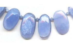 Blue Chalcedony 22-34x Faceted Fancy Drop