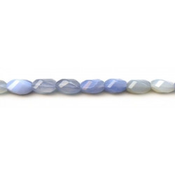 Blue Chalcedony 8x14 Faceted Swirl