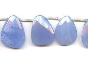 Blue Chalcedony 32-36x Faceted Fancy Drop