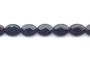 Blue Goldstone 13x18 Faceted Flat Oval