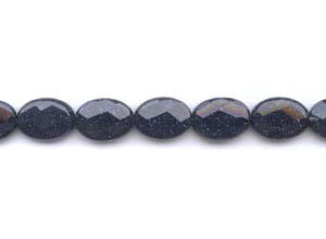 Blue Goldstone 13x18 Faceted Flat Oval