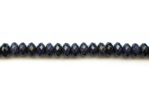 Blue Goldstone 10mm Faceted Rondell