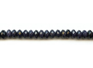 Blue Goldstone 10mm Faceted Rondell