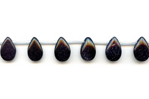 Blue Goldstone 10x16 Flat Pear Drop