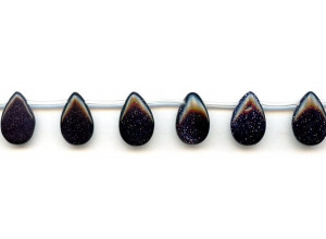 Blue Goldstone 10x16 Flat Pear Drop