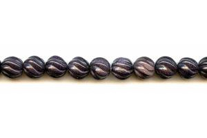 Blue Goldstone 12mm S-Corrugated Round