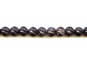 Blue Goldstone 12mm S-Corrugated Round