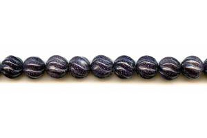 Blue Goldstone 12mm S-Corrugated Round