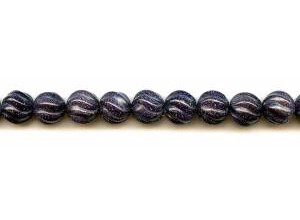 Blue Goldstone 12mm S-Corrugated Round