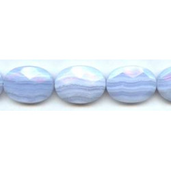 Blue Lace Agate 22x30 Faceted Flat Oval