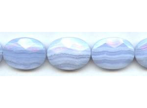 Blue Lace Agate 22x30 Faceted Flat Oval