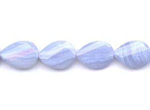 Blue Lace Agate 18x25 Faceted Twisted Pear