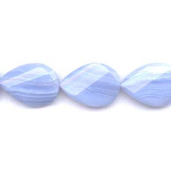 Blue Lace Agate 25x35 Faceted Twisted Pear