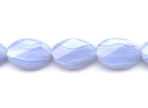 Blue Lace Agate 20x30 Strip-faceted Flat Oval